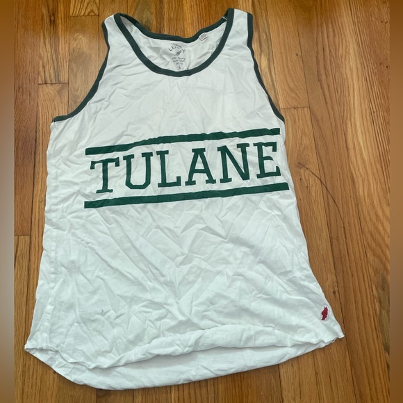 Original League White and Green Tulane Tank Top Size Large - Picture 1 of 8